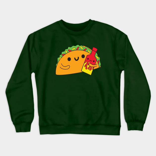 Taco Loves Hot Sauce Crewneck Sweatshirt by BoredInc